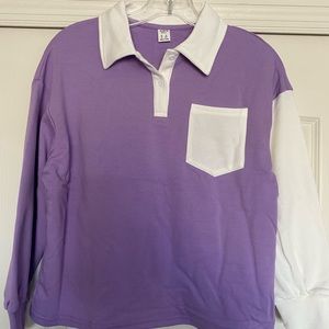 Girls colorblock LS shirt new no tags size 8-9